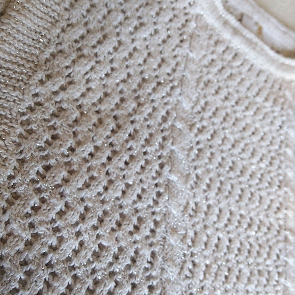 Pioppa Girls Size 8 Sparkle Knit Pullover Sweater in Cream - Picture 4 of 8